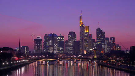 Main River and skyline of Frankfurt am Main, Hesse, Germany, Europe - RHPLF04547
