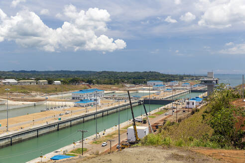 Die neue Erweiterung des Panamakanals auf der Atlantikseite in Colon, Panama, Mittelamerika - RHPLF04613