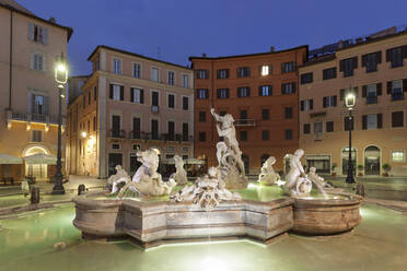 Neptunbrunnen (Fontana del Nettuno), Piazza Navona, Rom, Latium, Italien, Europa - RHPLF04821