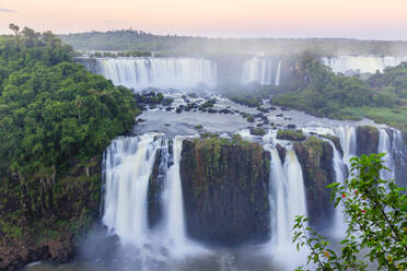 View of the Iguassu (Iguazu) (Iguacu) Falls, UNESCO World Heritage Site, a waterfall on the border of Brazil and Argentina, South America - RHPLF04831