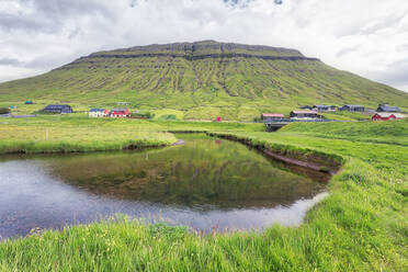 Dorf Kollafjorour, Kommune Torshavn, Insel Streymoy, Färöer, Dänemark, Europa - RHPLF04843