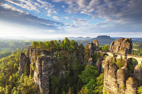 Basteibrücke, Nationalpark Sächsische Schweiz, Sachsen, Deutschland, Europa, lizenzfreies Stockfoto