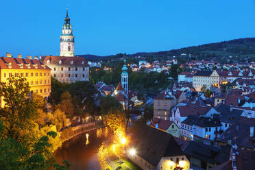 Schloss Cesky Krumlov aus dem Jahr 1240, Cesky Krumlov, UNESCO-Weltkulturerbe, Südböhmen, Tschechische Republik, Europa - RHPLF04961