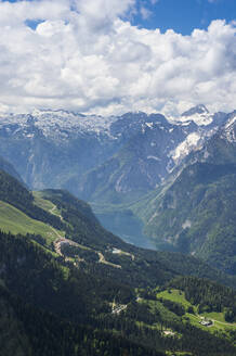 Blick über die Bayerischen Alpen und den Königssee vom Kehlsteinhaus, Berchtesgaden, Bayern, Deutschland, Europa - RHPLF05014