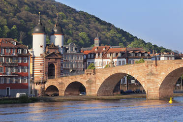 Karl-Theodor-Bridge (Old Bridge) and Gate, Heidelberg, Baden-Wurttemberg, Germany, Europe - RHPLF05142