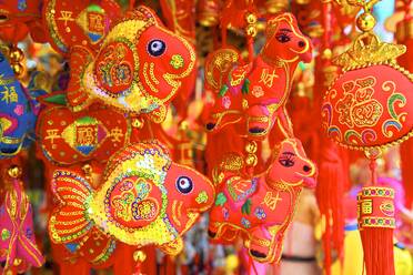 Dekorationen zum chinesischen Neujahrsfest, Hongkong, China, Asien - RHPLF05330