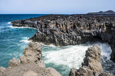 Los Hervideros lava rock coastline, Lanzarote, Canary Islands, Spain, Atlantic, Europe - RHPLF05397