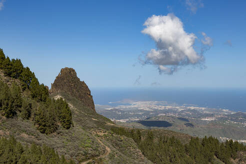 Blick von oben auf Las Palmas de Canaria von der Nähe des Pico de las Nieves, Gran Canaria, Kanarische Inseln, Spanien, Atlantik, Europa - RHPLF05435