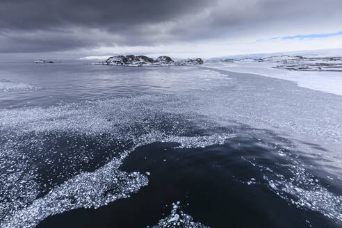 Brash-Eis und Fetteis, Torgersen-Insel und Gletscher der Anvers-Insel, Antarktische Halbinsel, Antarktis, Polarregionen - RHPLF05508