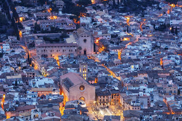 Luftaufnahme der Altstadt und der Kirche Monti Sion, Pollenca, Mallorca, Balearische Inseln, Spanien, Europa - RHPLF05649