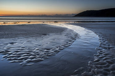 Oxwich beach at low tide at dawn, Gower Peninsula, South Wales, United Kingdom, Europe - RHPLF05730