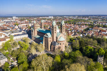 Luftaufnahme des Doms zu Speyer, UNESCO-Weltkulturerbe, Speyer, Deutschland, Europa - RHPLF05813