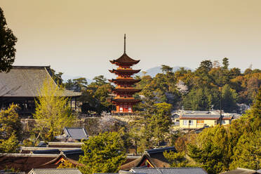 Fünfstöckige Komyoin-Pagode, UNESCO-Weltkulturerbe, Insel Miyajima, Präfektur Hiroshima, Honshu, Japan, Asien - RHPLF05950