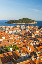 View of Dubrovnik from the city walls, UNESCO World Heritage Site, Dubrovnik, Croatia, Europe - RHPLF06100