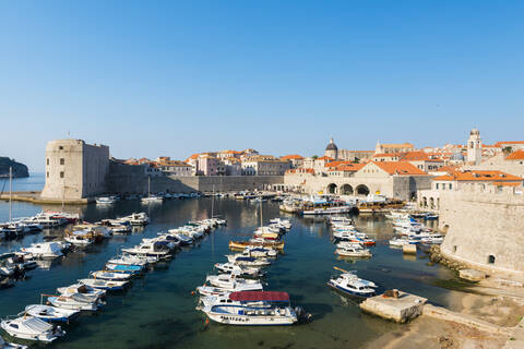 Hafen von Dubrovnik, UNESCO-Weltkulturerbe, Dubrovnik, Kroatien, Europa, lizenzfreies Stockfoto