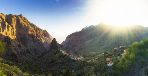 Panoramic aerial view over Masca village, the most visited tourist attraction, Tenerife, Canary Islands, Spain, Atlantic, Europe - RHPLF06313