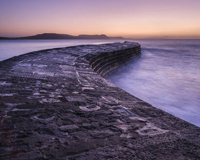 Die als The Cobb bekannte Hafenmauer in Lyme Regis, Dorset, England, Vereinigtes Königreich, Europa - RHPLF06362