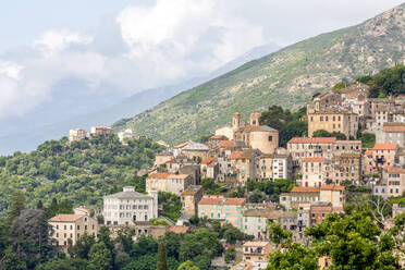 The small hill town of Oletta in northern Corsica, France, Mediterranean, Europe - RHPLF06439