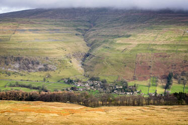 Buckden as seen from Birks Fell, Wharfedale, Yorkshire Dales, Yorkshire, England, United Kingdom, Europe - RHPLF06563