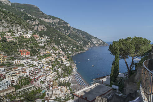 Blick auf Positano, an der Amalfiküste, UNESCO-Weltkulturerbe, Kampanien, Italien, Europa - RHPLF06864