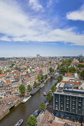 Blick auf den Jordaan und die Prinsengracht von der Westerkerk-Kirche, Amsterdam, Nordholland, Niederlande, Europa - RHPLF06885