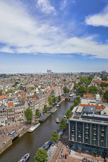 Blick auf den Jordaan und die Prinsengracht von der Westerkerk-Kirche, Amsterdam, Nordholland, Niederlande, Europa - RHPLF06885