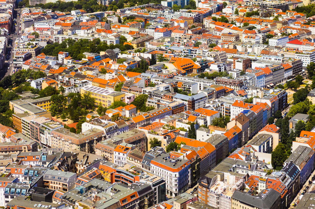 Luftaufnahme von Berlin, Deutschland, Europa, lizenzfreies Stockfoto