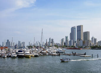 Blick über die Bahia de las Animas in Richtung Bocagrande, Cartagena, Department Bolivar, Kolumbien, Südamerika - RHPLF07003