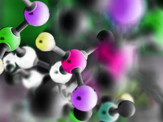 Close-up of ball and stick molecular structure in laboratory - ABRF00447