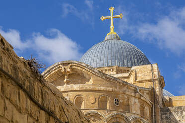 View of rooftop of Church of the Holy Sepulchre in Old City, Old City, UNESCO World Heritage Site, Jerusalem, Israel, Middle East - RHPLF07056