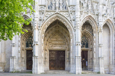 Frontportal der Kirche Eglise Saint-Maclou, Rouen, Departement Seine-Maritime, Normandie, Frankreich, Europa - RHPLF07532