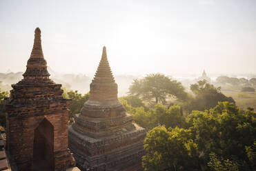 Blick auf die Tempel in der Morgendämmerung, Bagan (Pagan), Region Mandalay, Myanmar (Burma), Asien - RHPLF07920