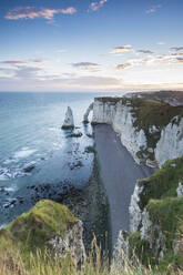 Morgendämmerung an den Kreidefelsen, Etretat, Normandie, Frankreich, Europa - RHPLF08139