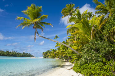 White sand bank in the turquoise waters of the Aitutaki lagoon, Rarotonga and the Cook Islands, South Pacific, Pacific - RHPLF08250