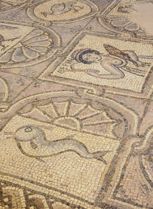 Mosaikboden der byzantinischen Kirche, Petra, UNESCO-Weltkulturerbe, Gouvernement Ma'an, Jordanien, Naher Osten - RHPLF08410