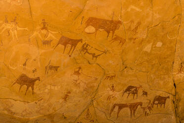Felszeichnungen, Ennedi-Plateau, UNESCO-Welterbe, Region Ennedi, Tschad, Afrika - RHPLF08469