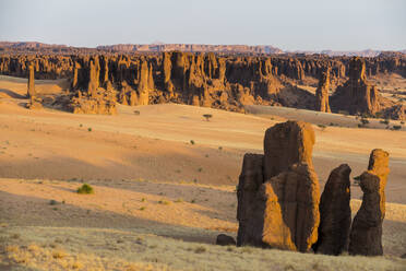 Blick auf die wunderschöne Landschaft des Ennedi-Plateaus, UNESCO-Welterbe, Region Ennedi, Tschad, Afrika - RHPLF08471