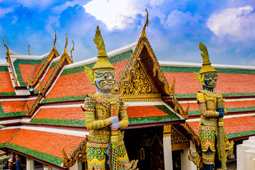 Detail der Wächterstatuen, Großer Palast und Wat Phra Kaew (Tempel des Smaragdbuddhas), Bangkok, Thailand, Südostasien, Asien - RHPLF08491