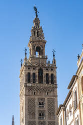 La Giralda, der Glockenturm der Kathedrale von Sevilla, ursprünglich das Minarett der Großen Moschee von Sevilla, UNESCO-Weltkulturerbe, Sevilla, Andalusien, Spanien, Europa - RHPLF08577