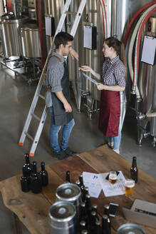 Young entrepreneurs working at a brewery - ALBF01087