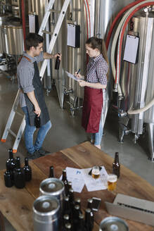Young entrepreneurs working at a brewery - ALBF01088