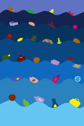 Child's drawing of waste in the sea - WWF05227