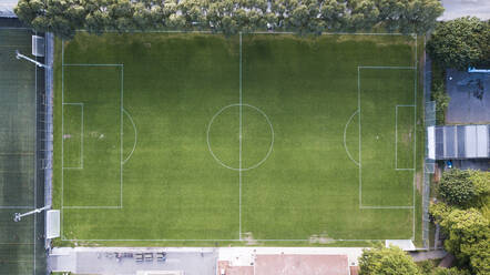 Aerial view of soccer field - JOHF00066