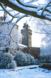 Cardiff Castle, Bute Park in snow, Cardiff, Wales, United Kingdom, Europe - RHPLF08663