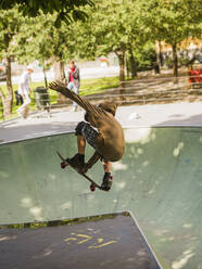 Teenager springt auf Skateboard - FOLF10378