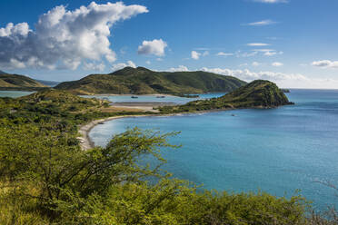 Panoramablick über die südliche Halbinsel von St. Kitts, St. Kitts und Nevis, Karibik - RUNF03025