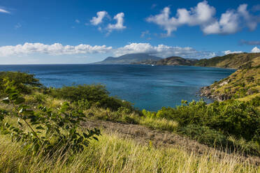 Idyllischer Blick über die südliche Halbinsel von St. Kitts, St. Kitts und Nevis, Karibik - RUNF03026