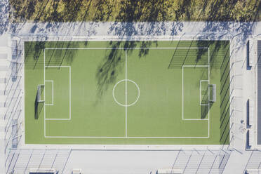 Aerial view of soccer field, Munich, Germany - MMAF01117