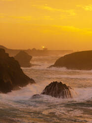 Point Cabrillo Brilliant Sunset during Swell - CAVF63306