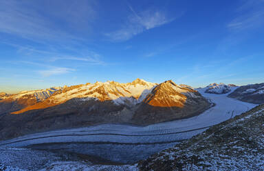 Aletschgletscher und Aletschhorn, 4193m, Jungfrau-Aletsch, UNESCO-Welterbe, Wallis, Schweizer Alpen, Schweiz, Europa - RHPLF08931